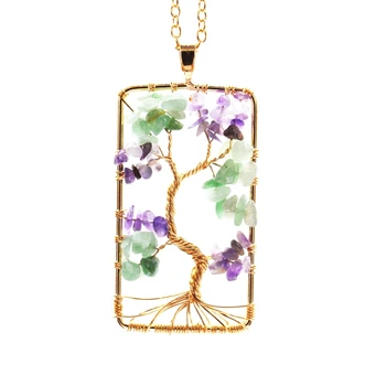 Fashion Rectangle Money tree choker Necklace Tree Of Life Pendant Necklace Crystal Natural Stone Statement Necklace Jewelry Gift
Fashion Rectangle Money tree choker Necklace Tree Of Life Pendant Necklace Crystal Natural Stone Statement Necklace Jewelry Gift
