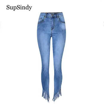 SupSindy Women jeans fashion high waist Casual jeans wild slim Ripped tassel jeans for women Pencil pants denim trousers female
SupSindy Women jeans fashion high waist Casual jeans wild slim Ripped tassel jeans for women Pencil pants denim trousers female