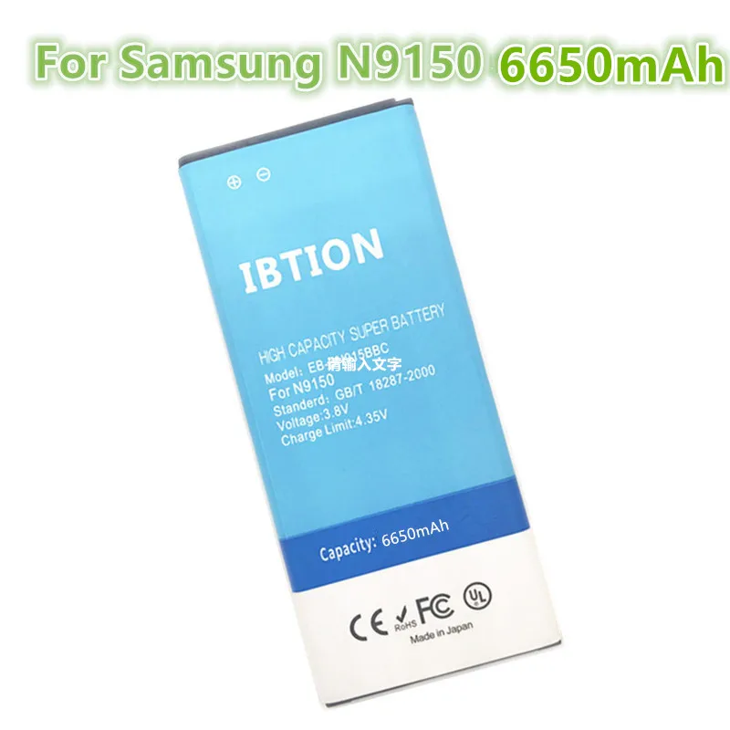 IBTION 6650mAh EB-BN915BBC/E For Samsung Galaxy Note Edge N9150 battery N915K N915L N915S N915X SM-N915 N915A N915D N915F
IBTION 6650mAh EB-BN915BBC/E For Samsung Galaxy Note Edge N9150 battery N915K N915L N915S N915X SM-N915 N915A N915D N915F