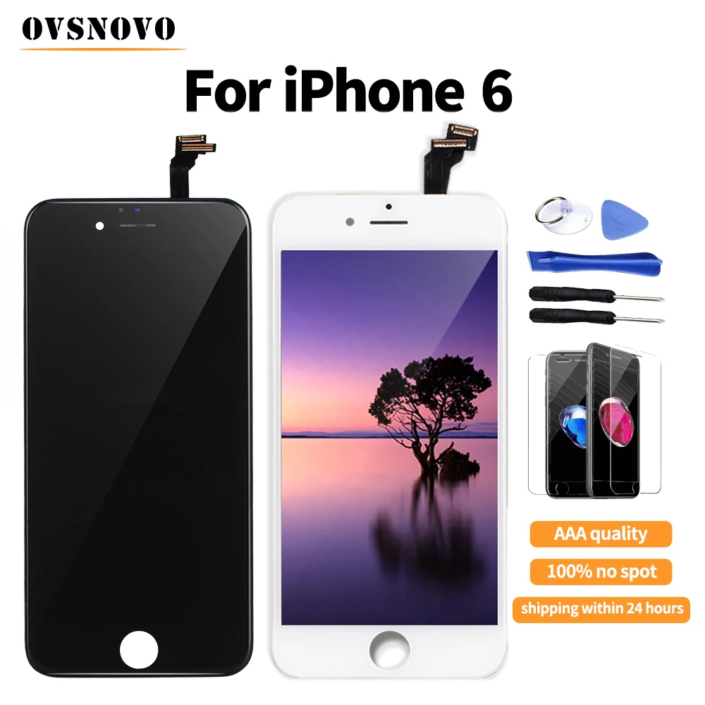 Ovsnovo ecran For iPhone 6 LCD Display Touch Screen Replacement Digitizer For iPhone 5 5s 6 LCD Display+Glass Protector&Tools
Ovsnovo ecran For iPhone 6 LCD Display Touch Screen Replacement Digitizer For iPhone 5 5s 6 LCD Display+Glass Protector&Tools