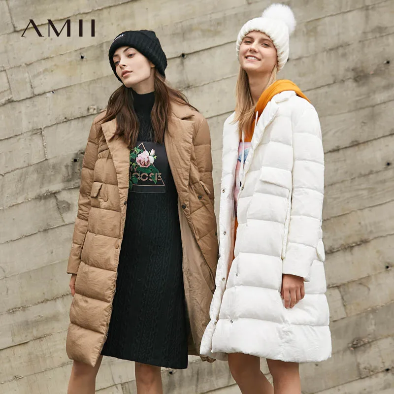 Amii 2018 Winter Trends Double Breasted Ladies Casual Loose 90% White Duck Down Knee Long Jacket Coat
Amii 2018 Winter Trends Double Breasted Ladies Casual Loose 90% White Duck Down Knee Long Jacket Coat