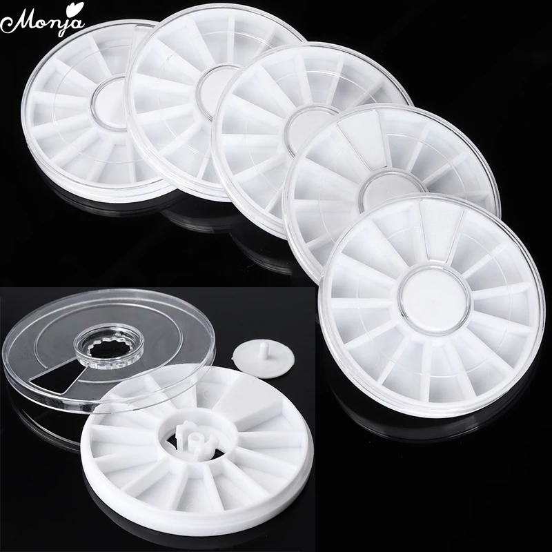 Monja 5Pcs 6cm 12 Grids Nail Empty Rhinestone Wheel Case Sequin Bead Slice Rivet Decoration Accessories Storage Container Holder
Monja 5Pcs 6cm 12 Grids Nail Empty Rhinestone Wheel Case Sequin Bead Slice Rivet Decoration Accessories Storage Container Holder