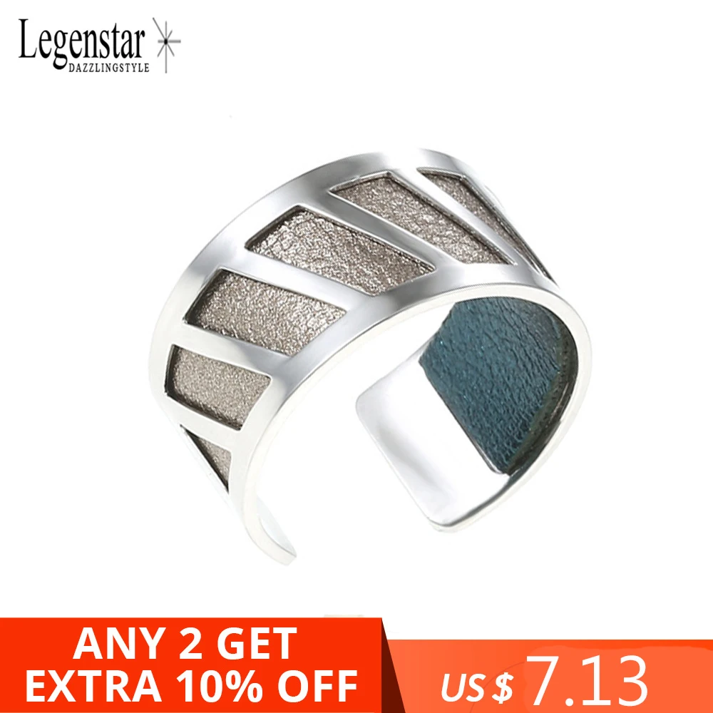 Legenstar Argent Open Resizable Finger Rings For Women Bijoux Parrot Stainless Steel Rings Reversible Leather Bague Femme 2019
Legenstar Argent Open Resizable Finger Rings For Women Bijoux Parrot Stainless Steel Rings Reversible Leather Bague Femme 2019