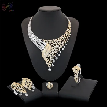 YULAILI New Coming Bridal Jewelry Sets with "Heart&Arrows" Cubic Zirconia Necklace Bangle Earrings Ring Accessories
YULAILI New Coming Bridal Jewelry Sets with "Heart&Arrows" Cubic Zirconia Necklace Bangle Earrings Ring Accessories