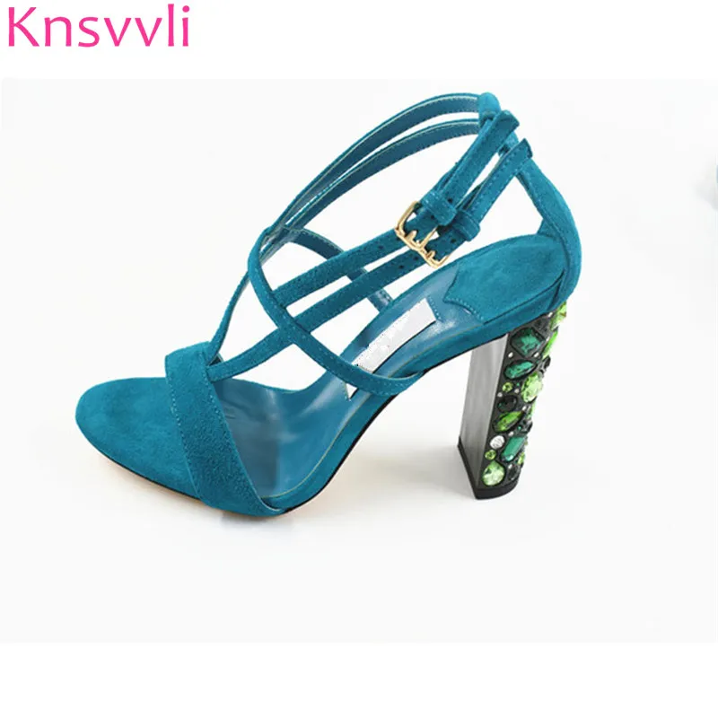Knsvvli black sexy crystal jewels chunky heels sandals women pumps narrow belt open toe genuine leather high heeled shoes ladies
Knsvvli black sexy crystal jewels chunky heels sandals women pumps narrow belt open toe genuine leather high heeled shoes ladies