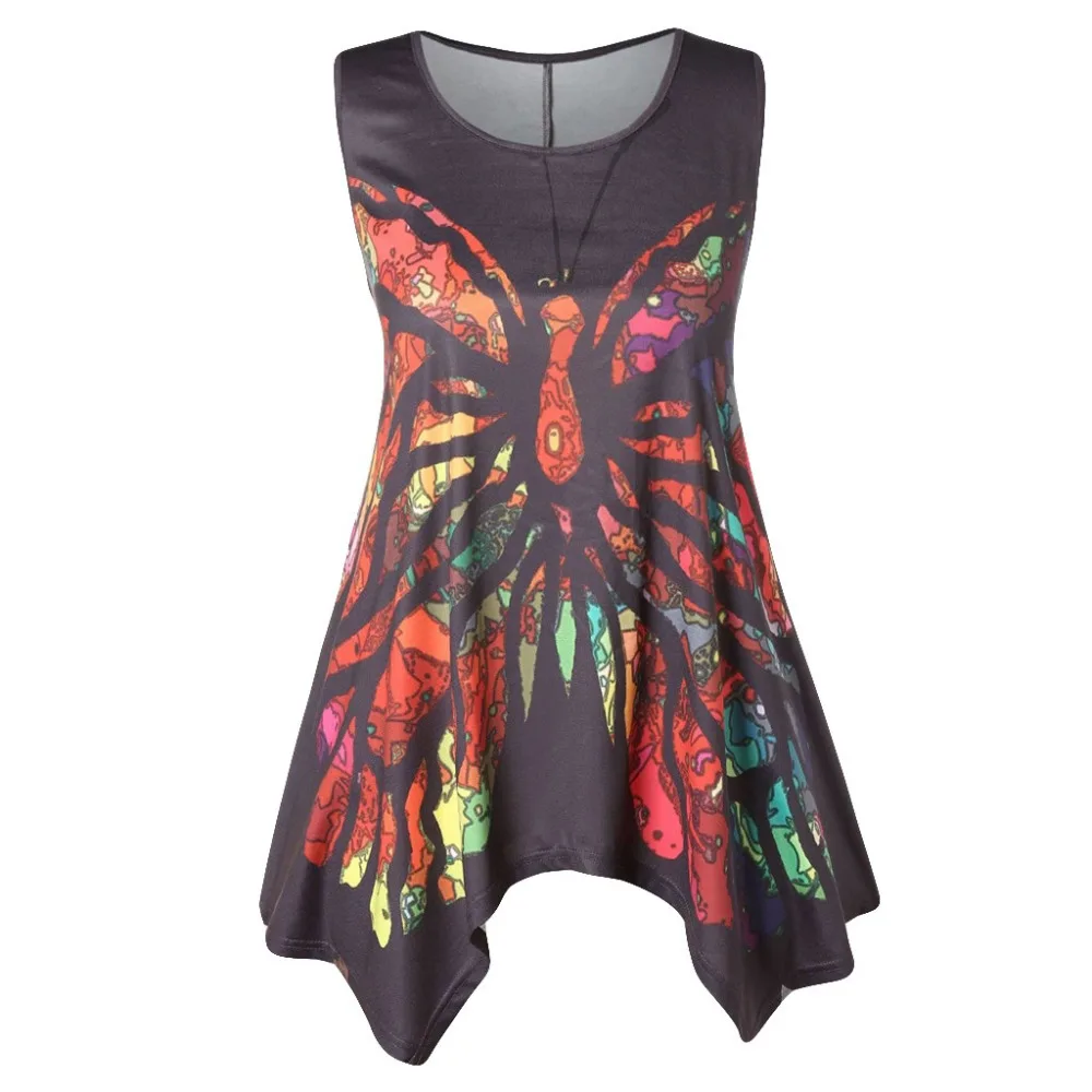Women Blouses Sexy Vintage Sleeveless Shirt Casual Asymmetrical Tops Chiffon Shirt Butterflies Printing Blusas Femininas #10
Women Blouses Sexy Vintage Sleeveless Shirt Casual Asymmetrical Tops Chiffon Shirt Butterflies Printing Blusas Femininas #10