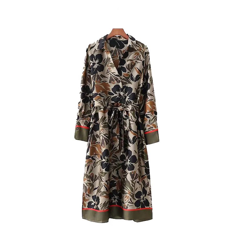 QZ169 Women Vintage Floral Print With Belt Slim Dress Ladies Retro Turn Down Collar Dresses Vestidos
QZ169 Women Vintage Floral Print With Belt Slim Dress Ladies Retro Turn Down Collar Dresses Vestidos