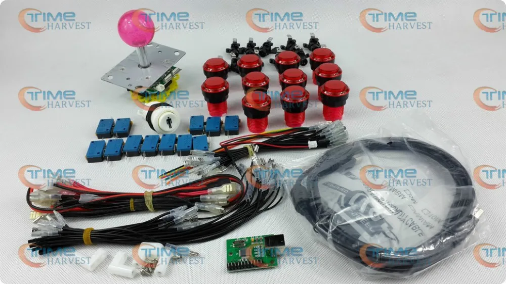 Arcade parts Bundles kit With Illuminated Joystick buttons Microswitch1 Player PS-3 USB Adapter To Build Up Cab Machine | Спорт и