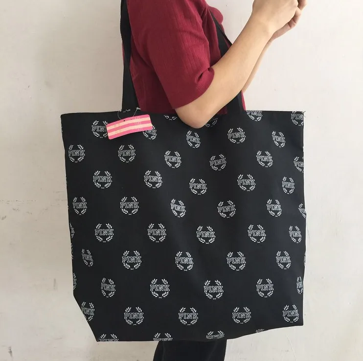 VS Black Women Canvas Bag Pink Tote Female Beach Bag Large Capacity Shoulder Shopping Bags Floral Handbag
VS Black Women Canvas Bag Pink Tote Female Beach Bag Large Capacity Shoulder Shopping Bags Floral Handbag