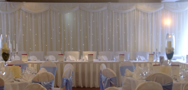 3x6m top qulity white wedding curtain drape
