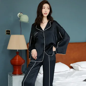 Ladies Pajamas Autumn Women's Long Sleeves Trousers Korean Loose Fashion Pajama Set Solid Pyjamas Women Sleepwear Pijama Mujer
Ladies Pajamas Autumn Women's Long Sleeves Trousers Korean Loose Fashion Pajama Set Solid Pyjamas Women Sleepwear Pijama Mujer