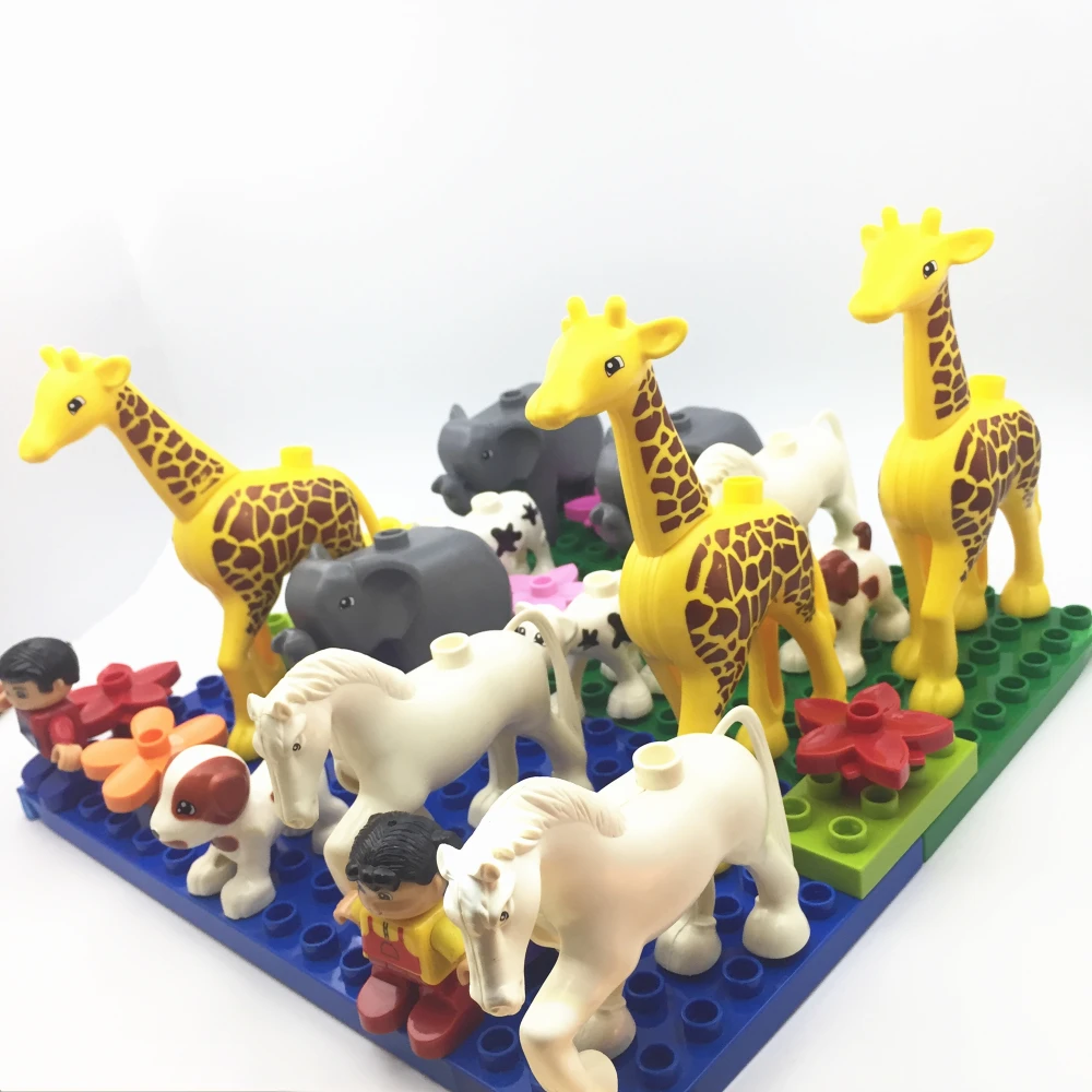 Animals Zoo Horse Bear Monkey Accessory Big Particles Building Blocks BABY DIY Toys Set Bricks Compatible with Duplo Child Gifts 
Animals Zoo Horse Bear Monkey Accessory Big Particles Building Blocks BABY DIY Toys Set Bricks Compatible with Duplo Child Gifts