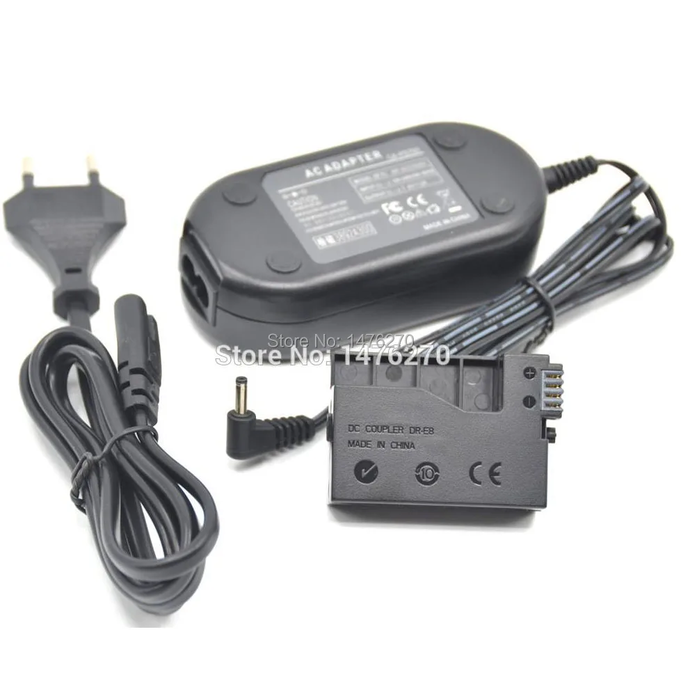 

ACK-E8 Power Adapter Charger+DR-E8 LPE8 LP-E8 dummy battery for Canon EOS 550D 600D 650D 700D Rebel T2i T3i T4i Kiss X4 X5 X6i