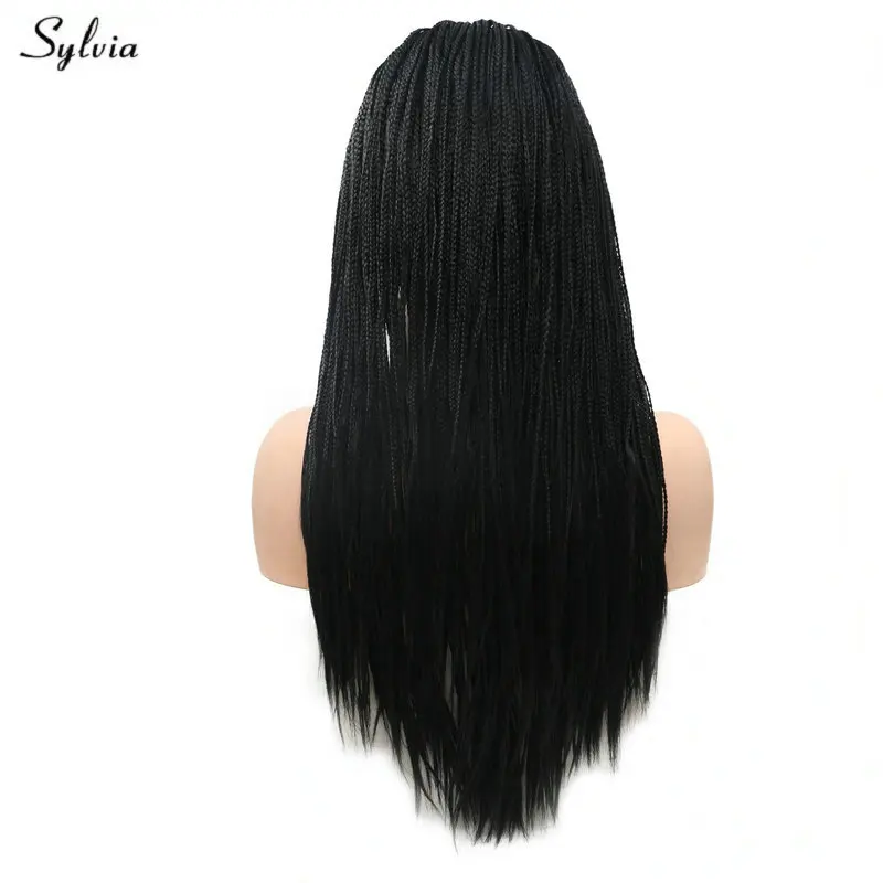 Sylvia Heat Resistant 1B Black Natural Hairline Long Synthetic Lace Front Wigs For Women Cosplay Braided Box Braids Wig Handmade
Sylvia Heat Resistant 1B Black Natural Hairline Long Synthetic Lace Front Wigs For Women Cosplay Braided Box Braids Wig Handmade