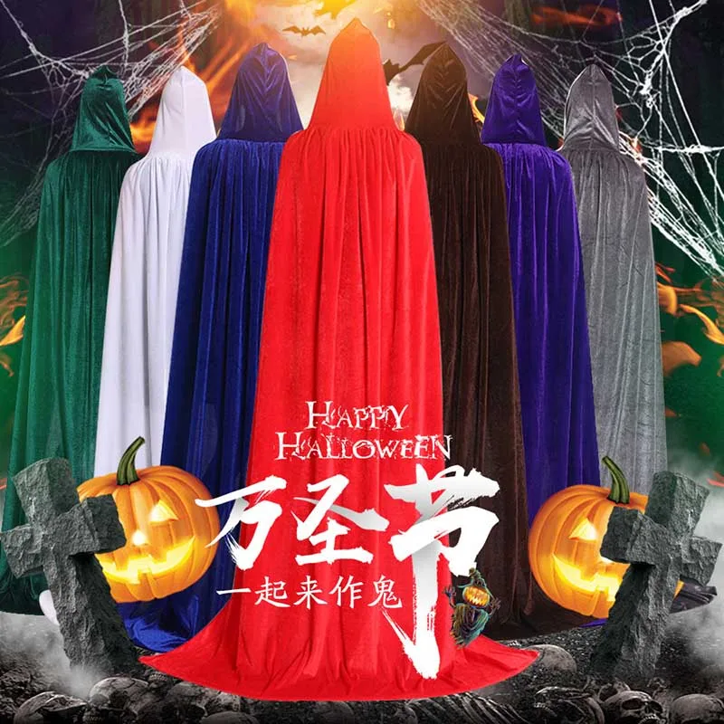 Men's And women's Long Velvet Cloak With Hat Red Purple White Gray Blue Green Adult Carnival Halloween Shawl Costume Large Size
Men's And women's Long Velvet Cloak With Hat Red Purple White Gray Blue Green Adult Carnival Halloween Shawl Costume Large Size