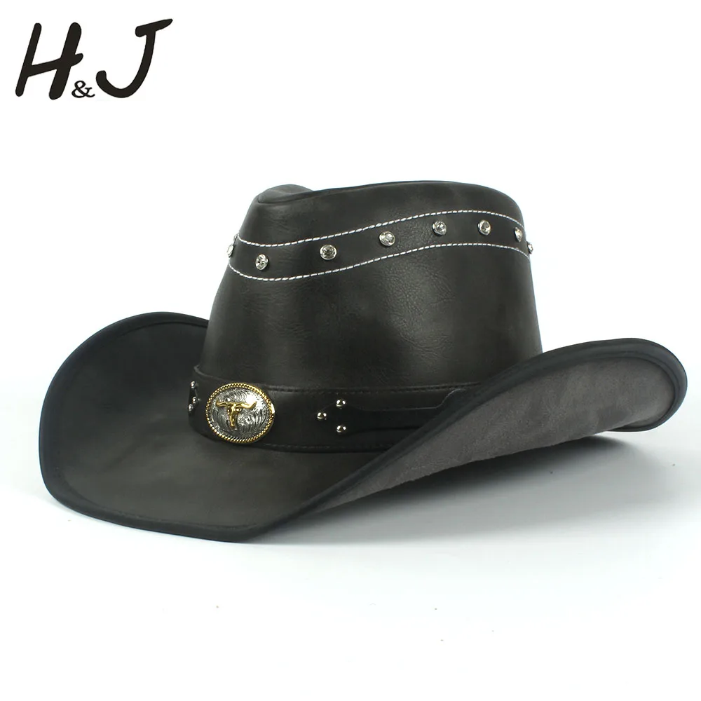 100% Leather Men Western Cowboy Hat For Dad Gentleman Fedora Sombrero Hombre Jazz Caps
100% Leather Men Western Cowboy Hat For Dad Gentleman Fedora Sombrero Hombre Jazz Caps