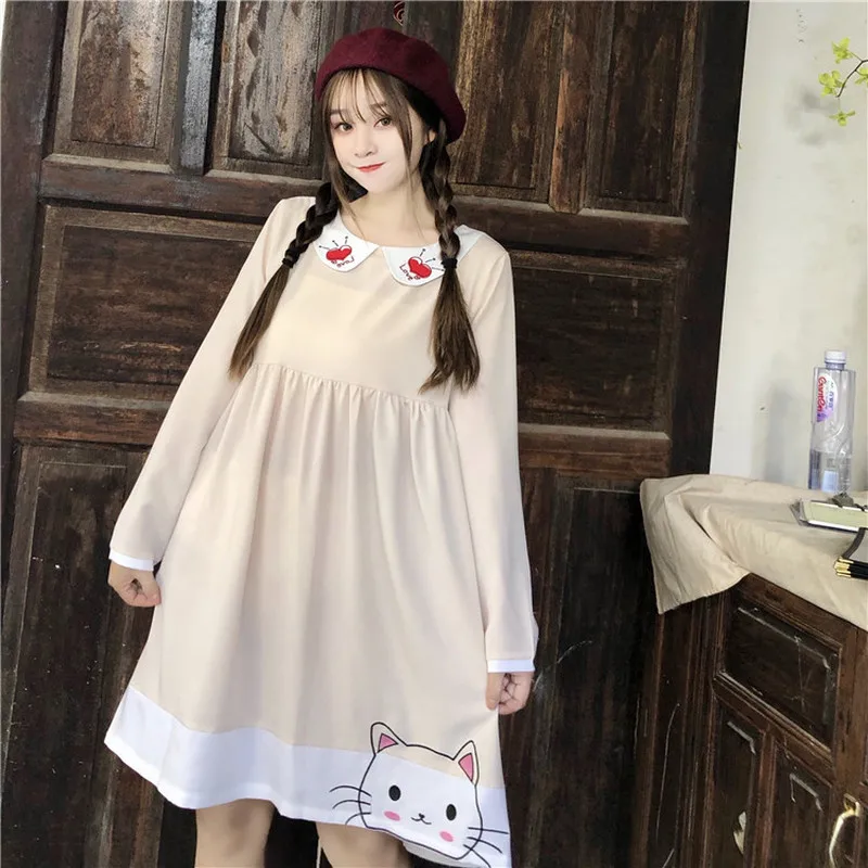 Summer Preppy Fashion Kawaii Cat Teenage Girl Dress Women Korean Clothes 2019 Cute Heart Body Doll Collar Long Sleeve Pink Dress
Summer Preppy Fashion Kawaii Cat Teenage Girl Dress Women Korean Clothes 2019 Cute Heart Body Doll Collar Long Sleeve Pink Dress
