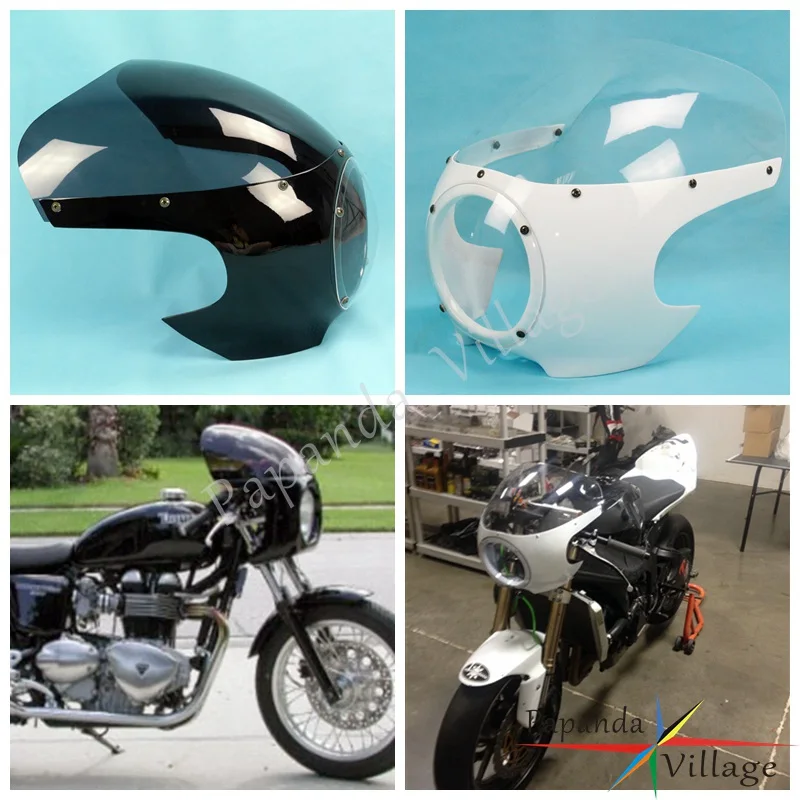 Papanda мотоцикл 5 75 "белый вырез фары обтекатель прозрачное лобовое стекло для Harley