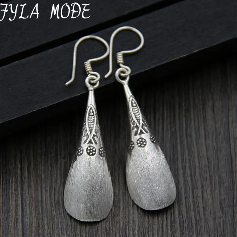 Fyla Mode Unique 925 Thai Silver Flower Fish Carved Drop Dangle Fashion Vintage Earrings For Women Jewelry 14*41MM 7.30G WTH023 
Fyla Mode Unique 925 Thai Silver Flower Fish Carved Drop Dangle Fashion Vintage Earrings For Women Jewelry 14*41MM 7.30G WTH023