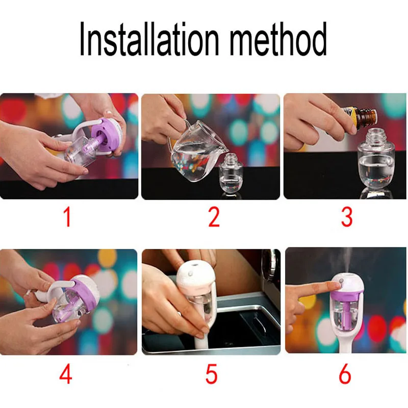 Flavoring in the car 12V Car Steam Humidifier Air Purifier Aroma Essential oil diffuser Aromatherapy Mist Maker Fogger
