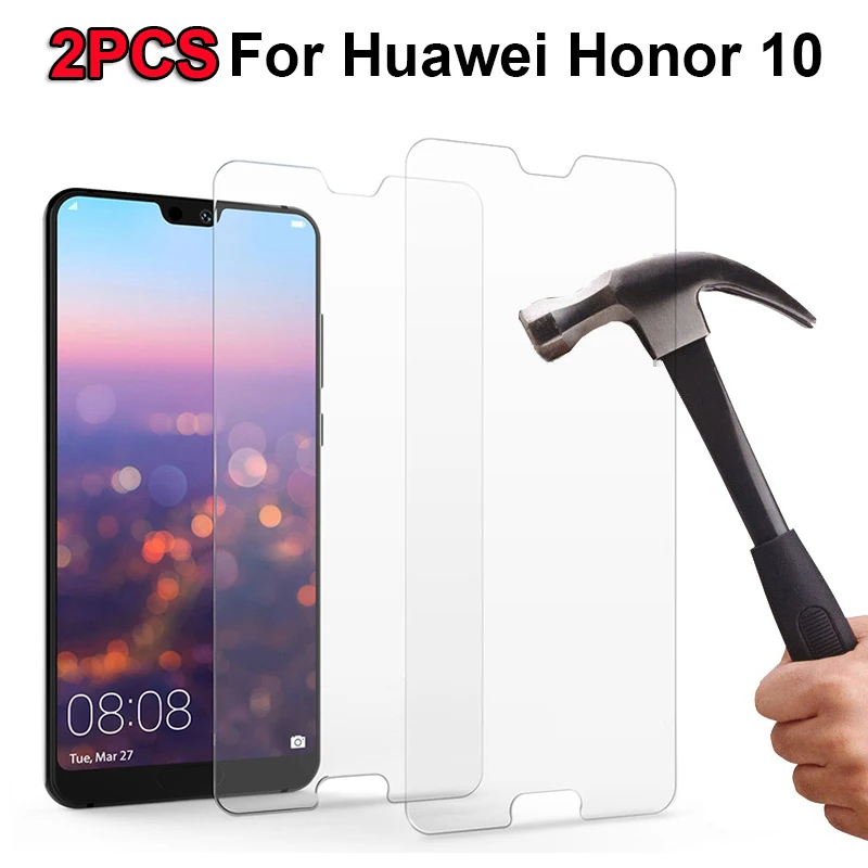2PCS 9H Premium Tempered Glass For Huawei Honor 10 Case Screen Protector Toughened protective film | Мобильные телефоны и
