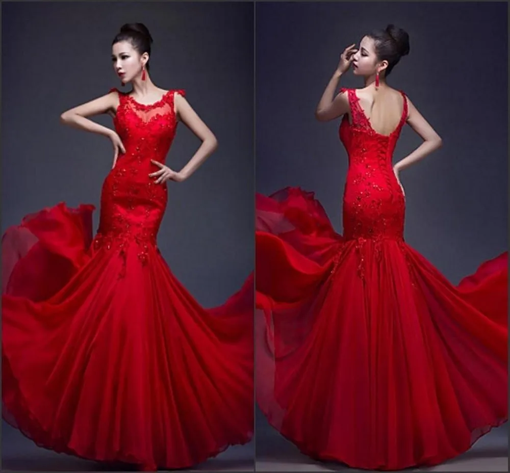 Red Chiffon Sleeveless Lace Appliques Sequins Evening Gown Long Pageant Dresses Elegant Floor Length Length Mermaid Prom Dresses
Red Chiffon Sleeveless Lace Appliques Sequins Evening Gown Long Pageant Dresses Elegant Floor Length Length Mermaid Prom Dresses