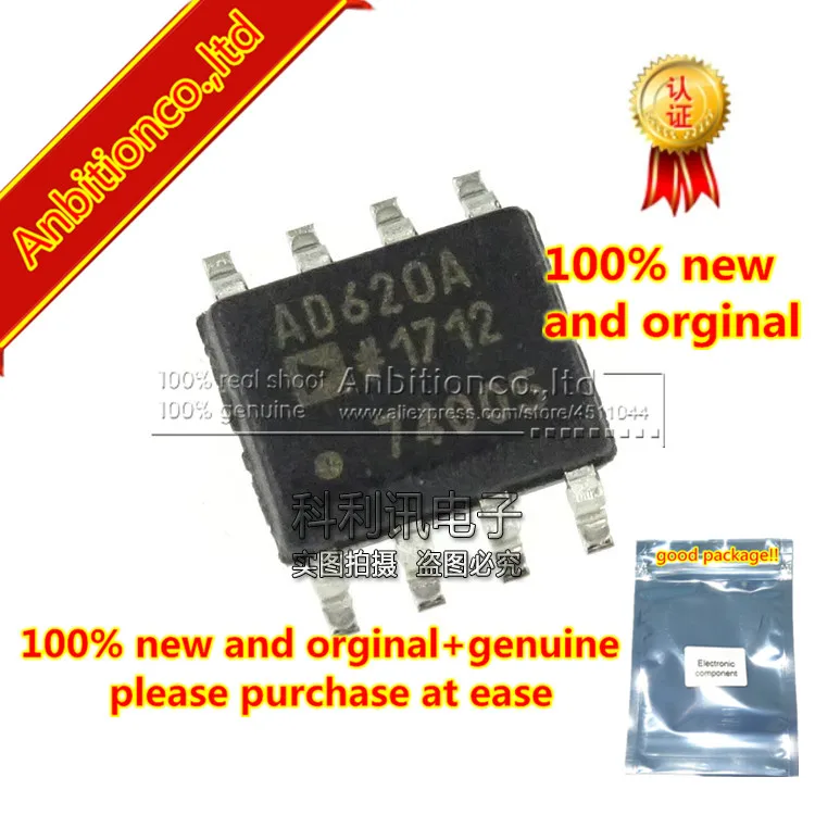 5pcs 100% new and orginal AD620ARZ SOP8 AD620A Low Cost Low Power Instrumentation Amplifier in stock
5pcs 100% new and orginal AD620ARZ SOP8 AD620A Low Cost Low Power Instrumentation Amplifier in stock