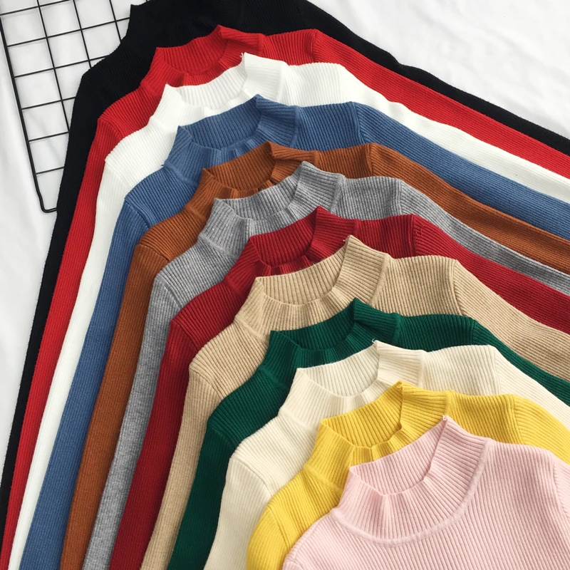 2019 New Tight-fitting Jerseys, Women's Solid-color Long-sleeved Jackets, Half-high-necklaced Sweaters.
2019 New Tight-fitting Jerseys, Women's Solid-color Long-sleeved Jackets, Half-high-necklaced Sweaters.