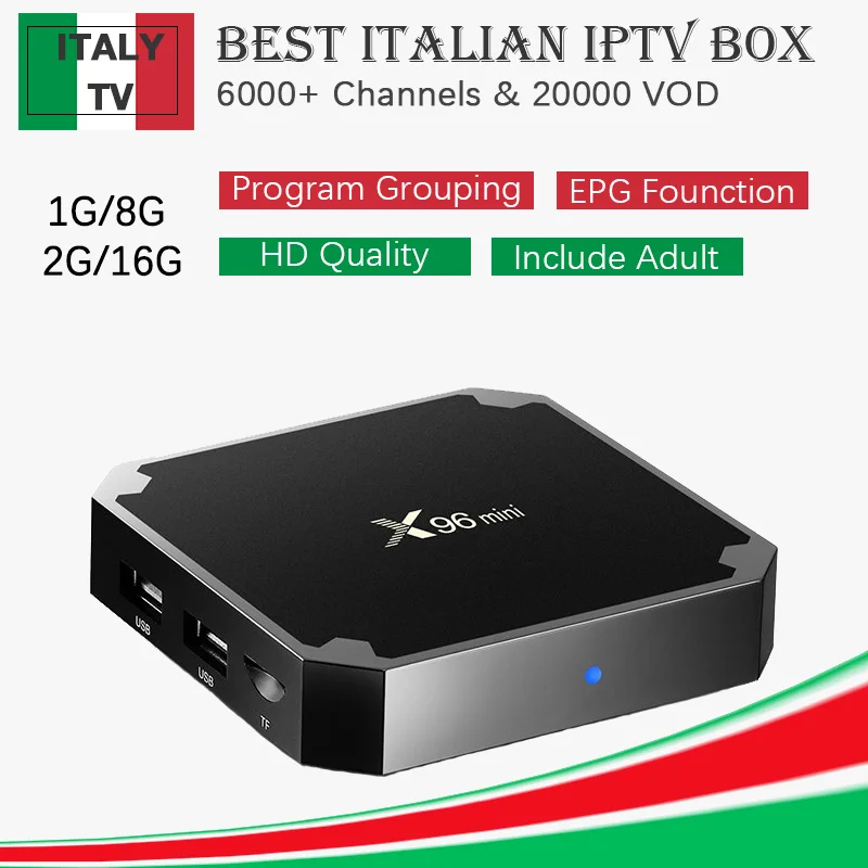 Best Italy Super IP TV Box X96 mini 4K Android Smart TV Box With 1 Year 6000+ Channels UK Albania Europe IPTV Subscription
Best Italy Super IP TV Box X96 mini 4K Android Smart TV Box With 1 Year 6000+ Channels UK Albania Europe IPTV Subscription