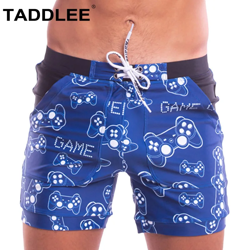 

Taddlee Brand Sexy Men's Swimwear Swimsuits Swim Boxer Briefs Trunks Short Beach Board Shorts Pockets Surf Bathing Suits Gay New