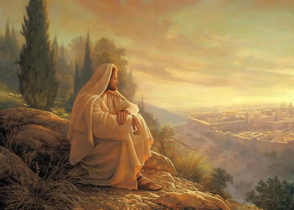 Горизонтальная картина Иисуса Христа рисунок на холсте плакат и печать