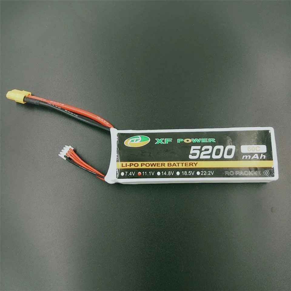 XF POWER 11.1V 5200mAh 60C 3S Lipo Battery With XT60 Plug Lithium Battery For RC Quadcopter Aircraft High Speed RC Cars Boats
XF POWER 11.1V 5200mAh 60C 3S Lipo Battery With XT60 Plug Lithium Battery For RC Quadcopter Aircraft High Speed RC Cars Boats