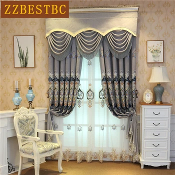 European high quality villa embroidered curtains for living room Elegant Window Curtain Bedroom Kitchen hotel Custom Drapes
European high quality villa embroidered curtains for living room Elegant Window Curtain Bedroom Kitchen hotel Custom Drapes
