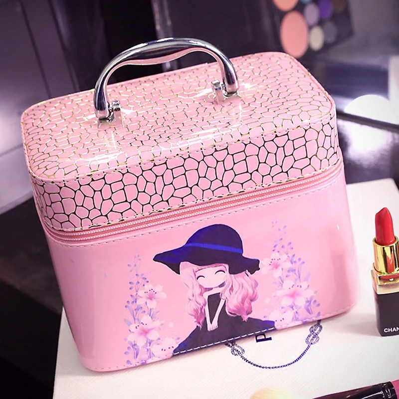 2019 Pink Cartoon Cute Women Cosmetic Bag 2 size PU Travel Make Up Bag Good Quality Cosmetic Case Large Trousse Maquillage Femme
2019 Pink Cartoon Cute Women Cosmetic Bag 2 size PU Travel Make Up Bag Good Quality Cosmetic Case Large Trousse Maquillage Femme