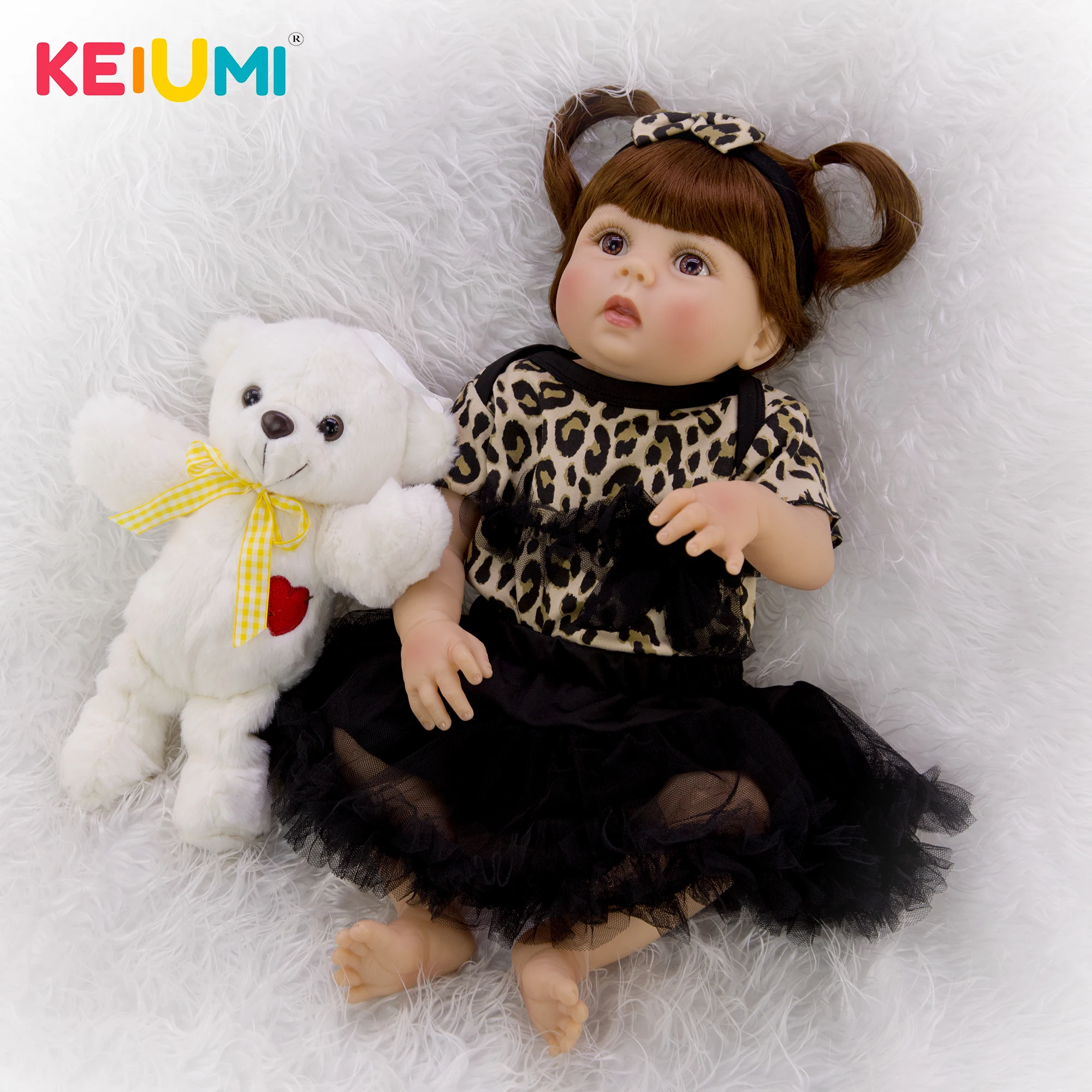 KEIUMI Cute 23 Inch Leopard Reborn Baby Girl Dolls Full Body Silicone Vinyl Realistic 57 cm Reborn Dolls For Kids Birthday Gift
KEIUMI Cute 23 Inch Leopard Reborn Baby Girl Dolls Full Body Silicone Vinyl Realistic 57 cm Reborn Dolls For Kids Birthday Gift