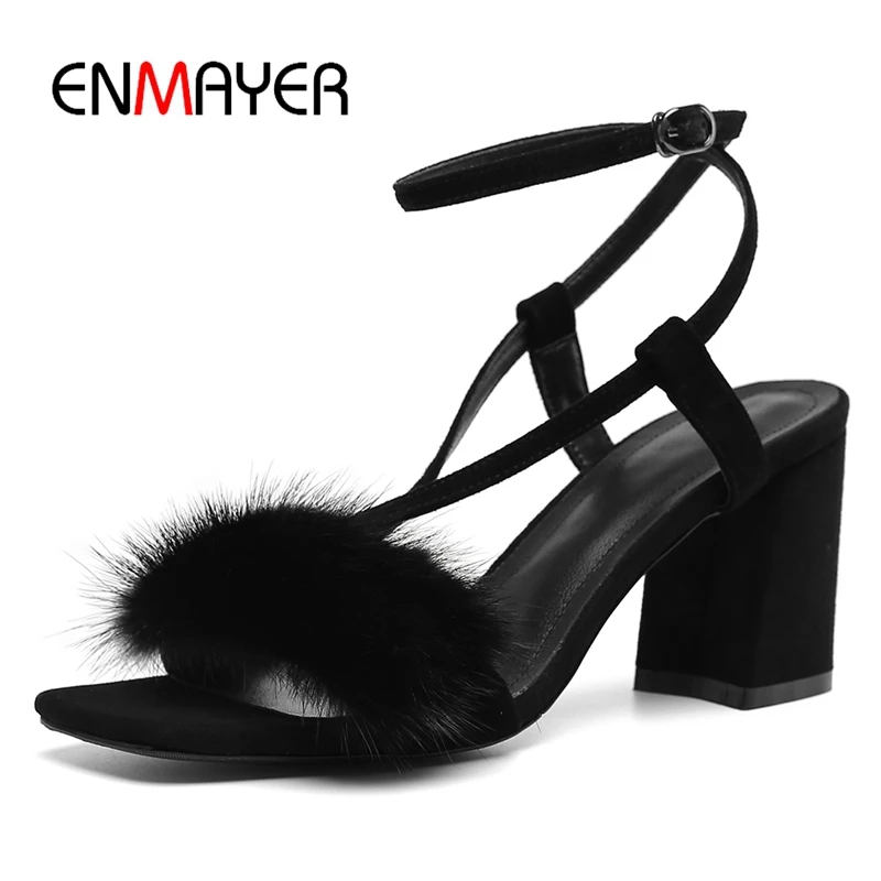 ENMAYER Kid Suede Gladiator Sandals Women Party High Heel Women Shoes Buckle Strap Woman Sandals Summer Size 34-39 LY1270
ENMAYER Kid Suede Gladiator Sandals Women Party High Heel Women Shoes Buckle Strap Woman Sandals Summer Size 34-39 LY1270