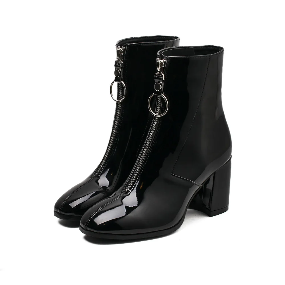 AGUTZM Autumn Fashion Chelsea Boots 2018 New Low Heel Boots Zipper Women Round Toe Square Heel Patent Leather Boots Black
AGUTZM Autumn Fashion Chelsea Boots 2018 New Low Heel Boots Zipper Women Round Toe Square Heel Patent Leather Boots Black