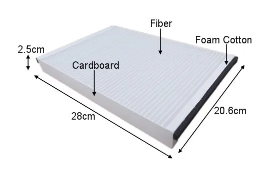 CU2882 Large Wholesale Factory Outlet 3B1819644A Best White Fiber Car Cabin Air Filter CF8644 for SKODA 28*20.6*2.5cm SA1106
CU2882 Large Wholesale Factory Outlet 3B1819644A Best White Fiber Car Cabin Air Filter CF8644 for SKODA 28*20.6*2.5cm SA1106