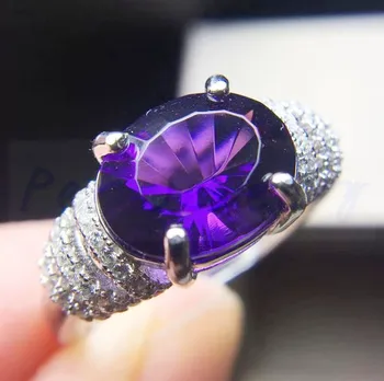 Amethyst ring Natural real amethyst 925 sterling silver 4.5ct gem Purple crystal rings For women or men #T18041302
Amethyst ring Natural real amethyst 925 sterling silver 4.5ct gem Purple crystal rings For women or men #T18041302