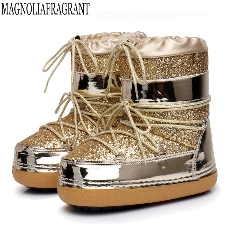 Snow Boots Winter Ankle Boots Women Shoes Fur Warm Boots Female Plus Size Casual Shoes Platform Non Slip Gold Bling Lack Up zl1
Snow Boots Winter Ankle Boots Women Shoes Fur Warm Boots Female Plus Size Casual Shoes Platform Non Slip Gold Bling Lack Up zl1