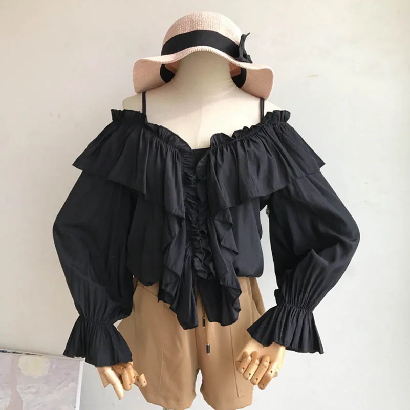 NiceMix 2019 New Korean Ruffels Halter Blouse Women Spring Summer Boho Style Off Shoulder Long Sleeve Shirt Woman Casual Tops
NiceMix 2019 New Korean Ruffels Halter Blouse Women Spring Summer Boho Style Off Shoulder Long Sleeve Shirt Woman Casual Tops