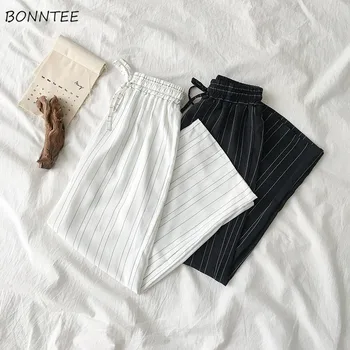 Pants Women All-match Striped Simple Korean Style High Waist Loose Womens Wide Leg Trousers Loose Summer 2020 Ladies Drawstring
Pants Women All-match Striped Simple Korean Style High Waist Loose Womens Wide Leg Trousers Loose Summer 2020 Ladies Drawstring
