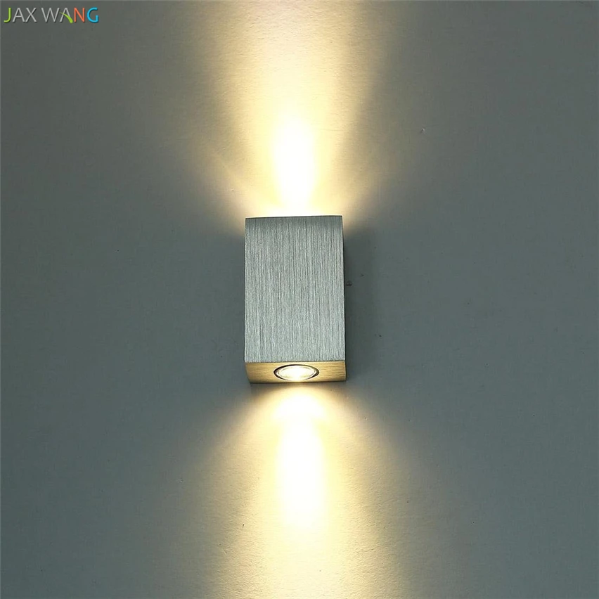 Фото Креативные светодиодные настенные квадратные алюминиевые лампы JW _ современные