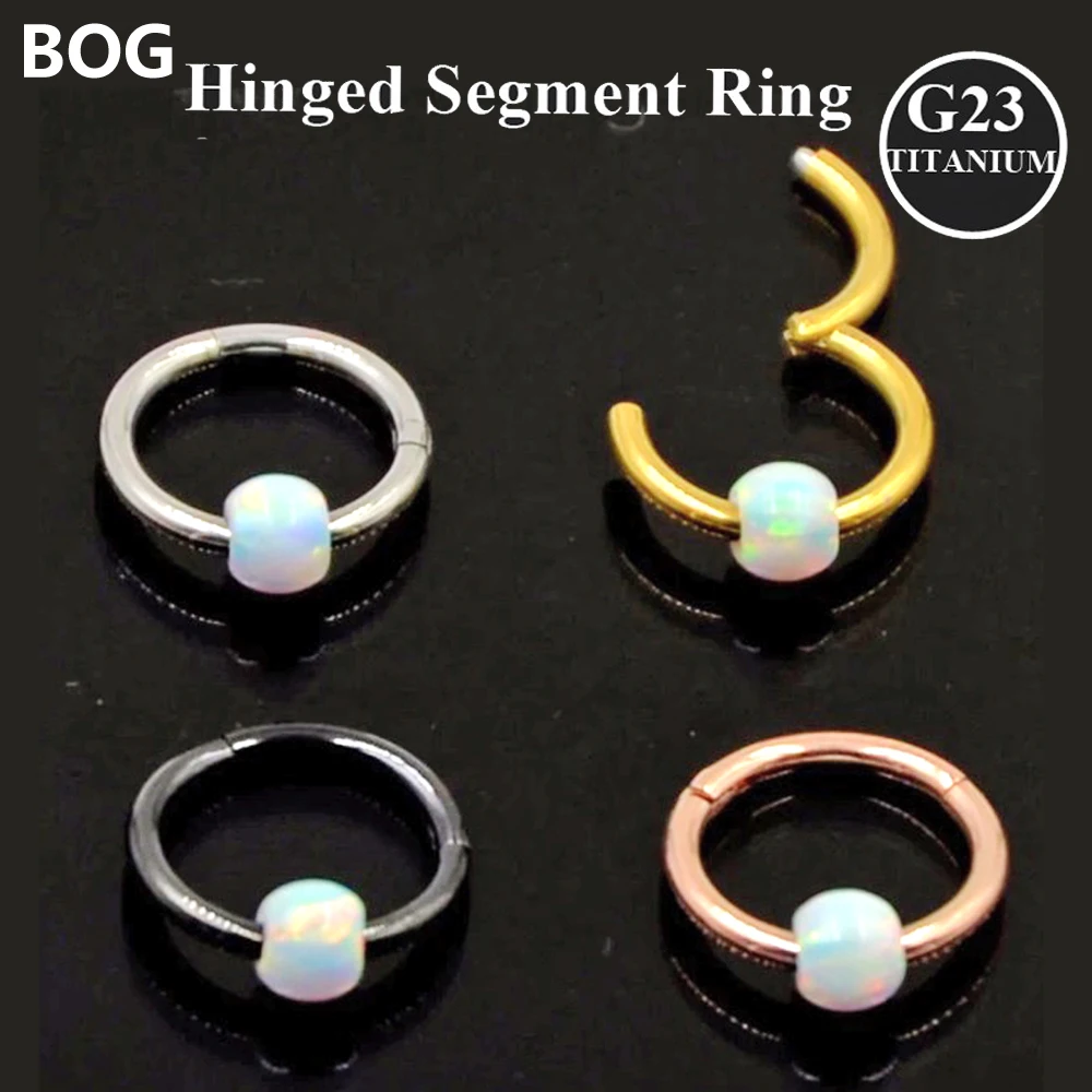 BOG-40PCS G23 Titanium Opal Stone Hinged Segment Ring Septum Clicker Lip Nipple Ear Cartilage Tragus Helix Piercing Body Jewelry
BOG-40PCS G23 Titanium Opal Stone Hinged Segment Ring Septum Clicker Lip Nipple Ear Cartilage Tragus Helix Piercing Body Jewelry