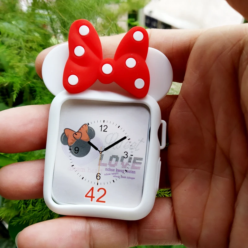 NEW Cartoon Watch Watchbands Soft Case For iWatch Series 123 Cover For Apple Watch 38mm 42mm Cute Minnie Mouse Bow cases
NEW Cartoon Watch Watchbands Soft Case For iWatch Series 123 Cover For Apple Watch 38mm 42mm Cute Minnie Mouse Bow cases