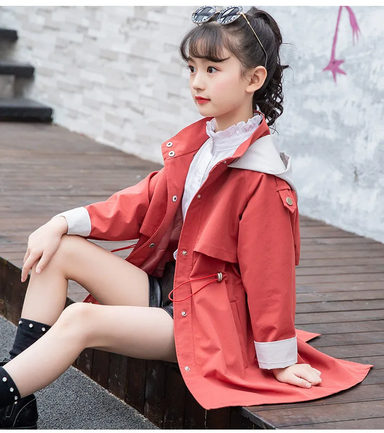 Girls Hooded Patchwork Long Jackets For Kids Pink Orange Cotton 2019 Autumn Trench Coat Clothing Children Outerwear Tops Clothes (14).jpg