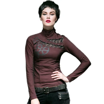 Steampunk Temperament Stripe Gear Printing Plaid Turtleneck Knit Female Shirt High Collar Hollow Clavicle Casual Shirt
Steampunk Temperament Stripe Gear Printing Plaid Turtleneck Knit Female Shirt High Collar Hollow Clavicle Casual Shirt