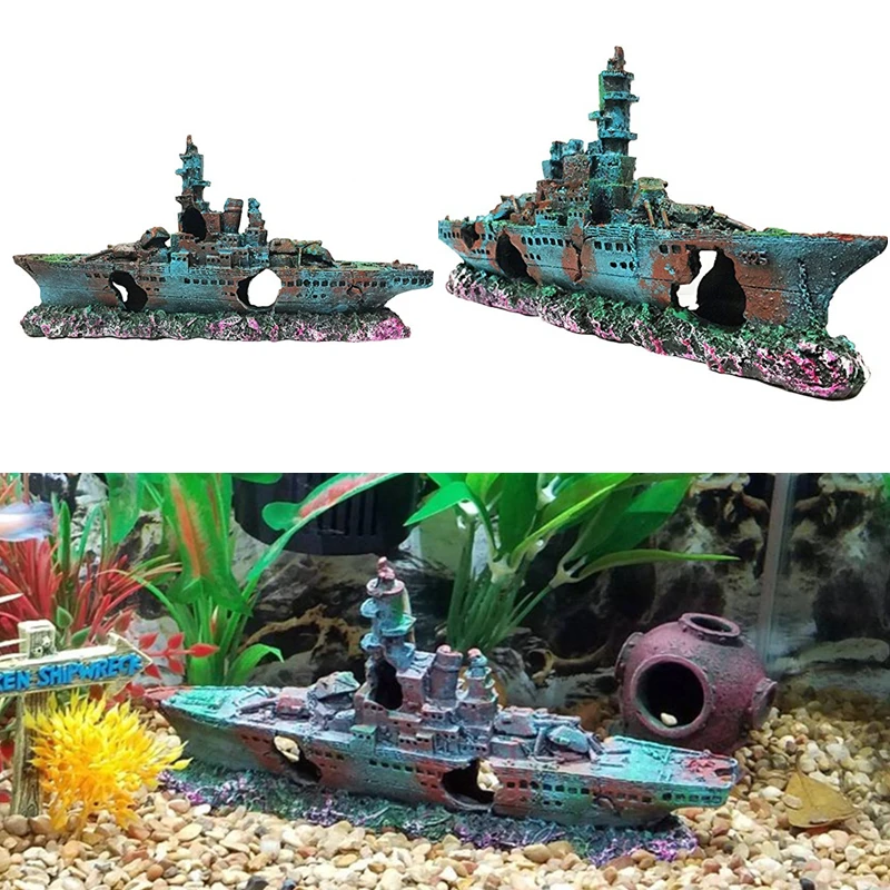 Resin Aquarium Sunk ShipWreck Boat Decoration Navy Vessel Ship Fish Tank Sunk Boat Ornament Hiding Shelter For Fish Shrimp
Resin Aquarium Sunk ShipWreck Boat Decoration Navy Vessel Ship Fish Tank Sunk Boat Ornament Hiding Shelter For Fish Shrimp