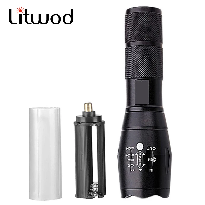 

LED Flashlight 18650 Zoom Torch Waterproof Flashlights XM-L L2 / T6 3800LM 5 Mode Led Zoomable Light For 3x AAA or 3.7v Battery