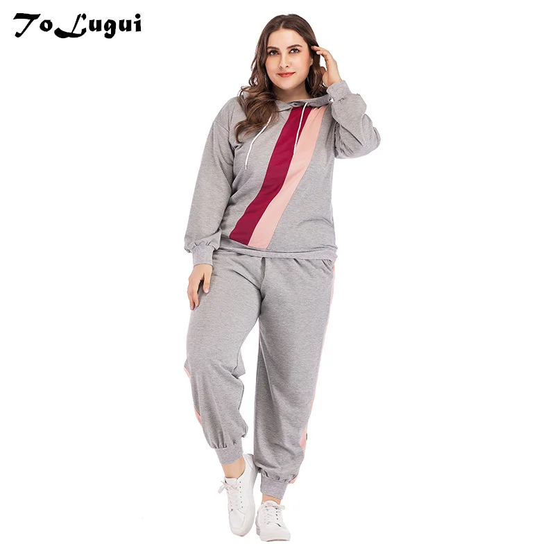 2019 spring autumn new Hooded long sleeve sweatshirt suit Color matching set casual two piece set plus size xxxxl
2019 spring autumn new Hooded long sleeve sweatshirt suit Color matching set casual two piece set plus size xxxxl